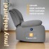 Sofá Sillón Poltrona Reclinable Masajeador Electrico Gris tela