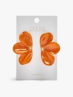Pendientes Maxi Media Flor naranja