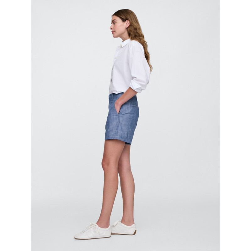 V-DOWNTOWN KHAKI SHORT CHAMBRAY INDIGO CHAMBRAY