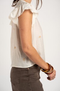 Blusa Bordada Nácar