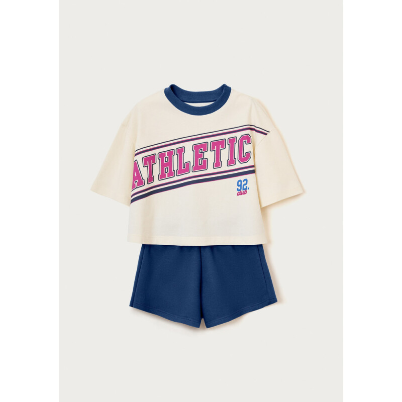 CONJUNTO MM FEM OFF WHITE COM AZUL