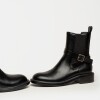 Bota caña media York en efecto cuero Negro