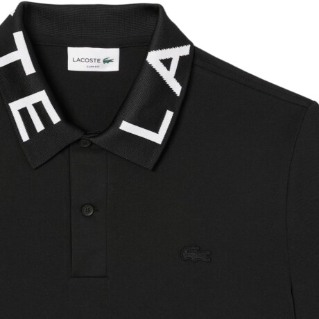 LACOSTE POLO PIQUE JACQUARD MC Black