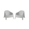 Set de 2 Silla Plastico Skarpo Jardin Liso Gris