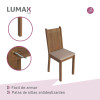 Juego de comedor con mesa redonda de vidrio y 4 sillas rústicas Beige