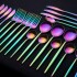 Set x24 Cubiertos de Acero Inoxidable Cuchillos tenedor cucharas Cocina IMBACK Multicolor Set x24 Cubiertos de Acero Inoxidable Cuchillos tenedor cucharas Cocina IMBACK Multicolor
