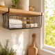 Cesto organizador bajo estante 40x26x14 NEGRO