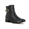 Bota De Mujer Ramarim Caña Baja Con Hebilla Taco Bajo Negro-negro