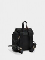 Mini Mochila De Nylon Con Colgante negro