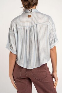 Camisa Rayada Celeste
