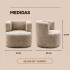 Sillón Puff ComboHome Kumo Redondo Corderito Diseño Premium Blanco 1