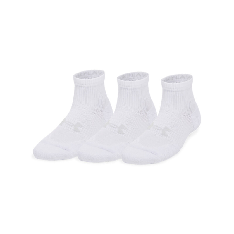 Womens UA Playup 3pk Qtr-WHT WHT-100