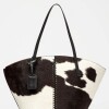 Shopper Neo Craft en cuero vaca pelo Negro