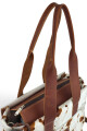 Bolso Tote de Cuero Vacuno y Pelo Natural Marrón