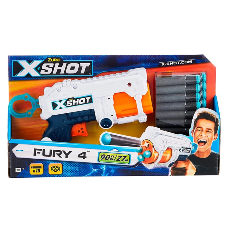 X Shot Lanzador de Dardos Excel FURY 4 con 16 Dardos X Shot Lanzador de Dardos Excel FURY 4 con 16 Dardos