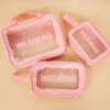 Set de Neceser de Viaje Transparentes Impermeables Washbag Rosa