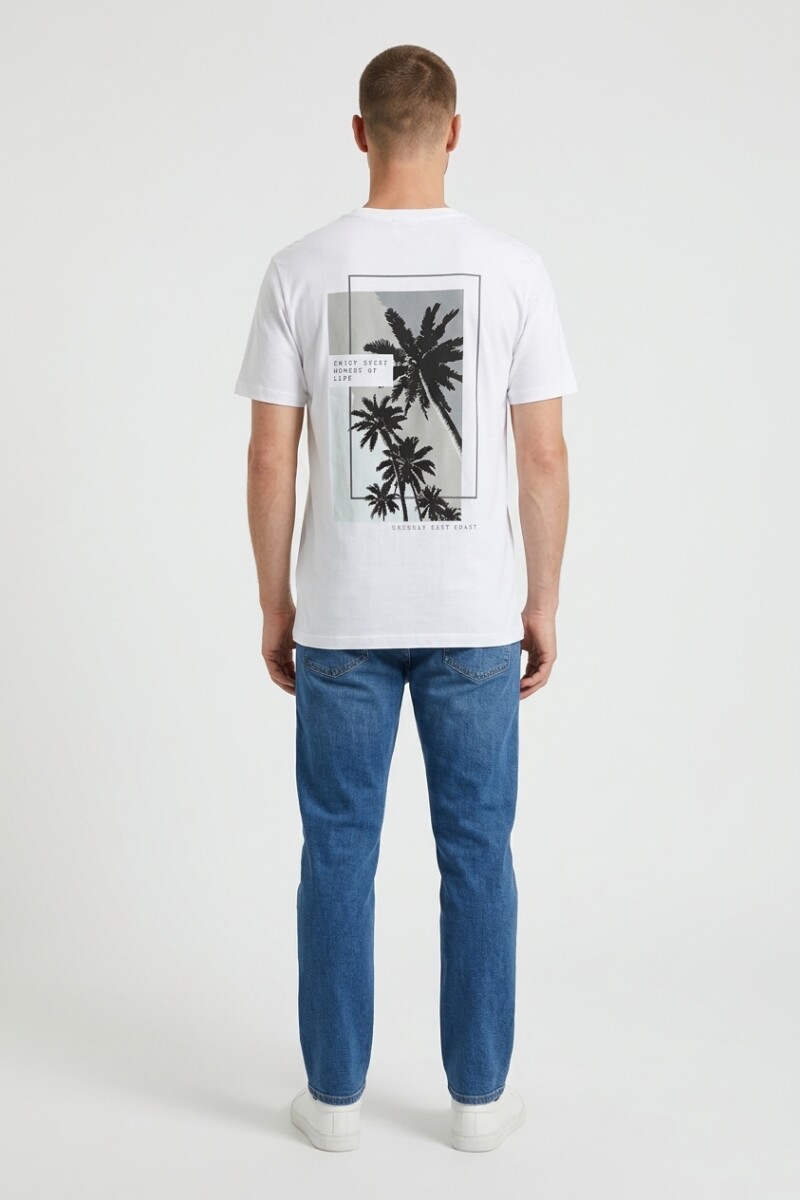 Remera m/c estampada Enjoy BLANCO
