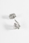 Set de anillos irregulares plateado