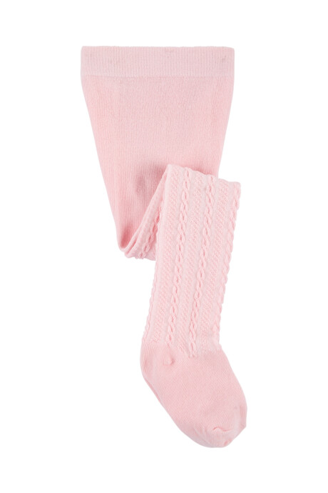 Medias cancán de algodón, punto trenzado, rosadas Sin color