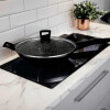 Wok con tapa de vidrio Comet Nuova de 32cm Negro