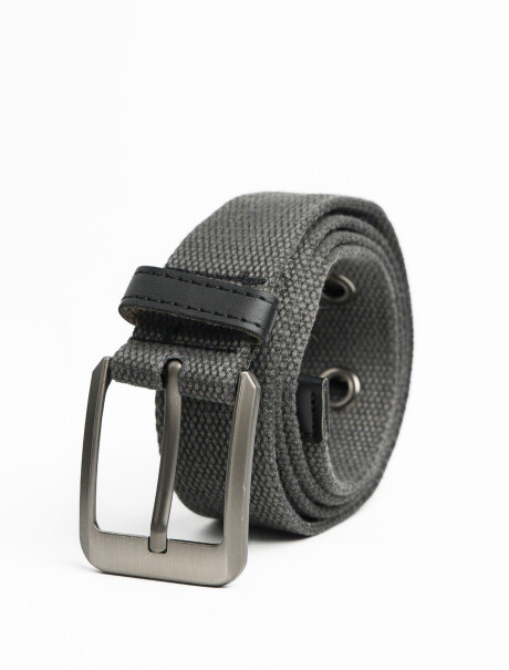 Cinturón de Lona Canvas Hebilla Metal 110 cm Gris