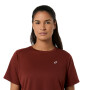 Polo Running Asics Silver SS Top Mujer Singed Red