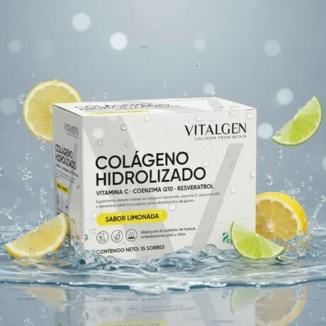 Colágeno Hidrolizado Suplemento Nutricional en Sobres 15 Porciones VITALGEN Limonada