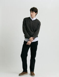 470313 SWEATER V HARRINGTON URBAN Gris Oscuro Melange
