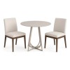 MESA COMEDOR REDONDA - TAPA DE MADERA Y PIE EN BLANCO OPACO - 70cms MESA COMEDOR REDONDA - TAPA DE MADERA Y PIE EN BLANCO OPACO - 70cms