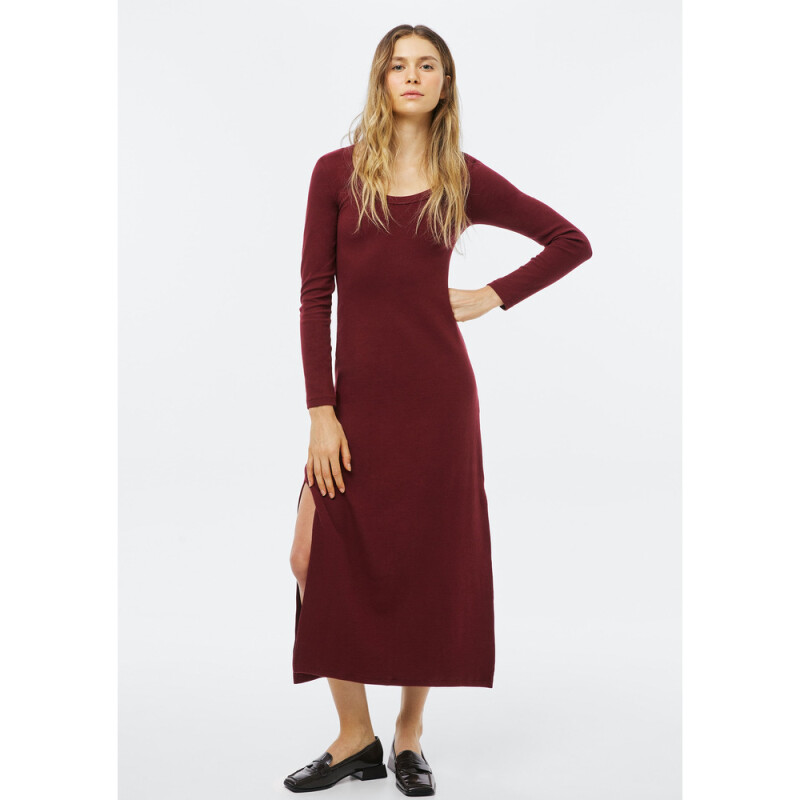 VESTIDO FEM VERMELHO ESCURO