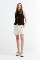 Top denim con botones al frente CHOCOLATE