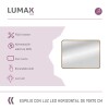 Espejo Horizontal Lumax Suleban c/marco y luz 90x70cm Dorado