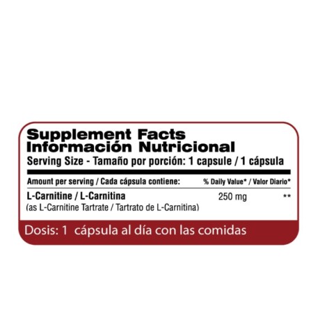 ¡OFERTA IMPERDIBLE! L-carnitine 250mg 60caps Qualivits ¡OFERTA IMPERDIBLE! L-carnitine 250mg 60caps Qualivits