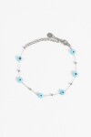 Pulsera acero ojitos plateado