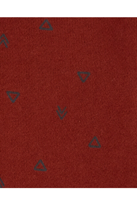 Campera de algodón con felpa, roja, estampada Sin color