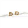 Caravanas Circulo Greca de oro- Oro bajo - Nácar- CA8054 conpiedra