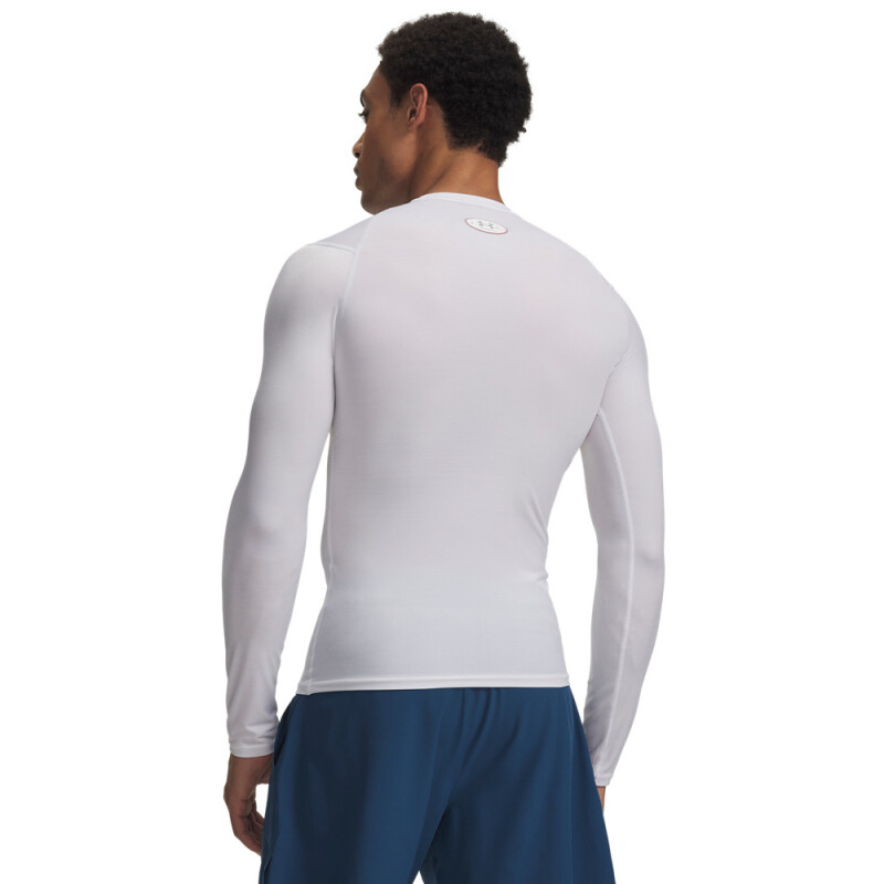 UA HG Elite Comp LS-WHT WHT-100