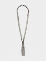 Collar Múltiple Con Cristales plateado