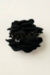 Broche flor tela negro