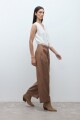 Pantalón pinzado lyocell tostado