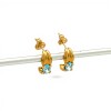 Caravanas aros Aguamarina - Oro bajo - Aguamarina - CA8094 conpiedra
