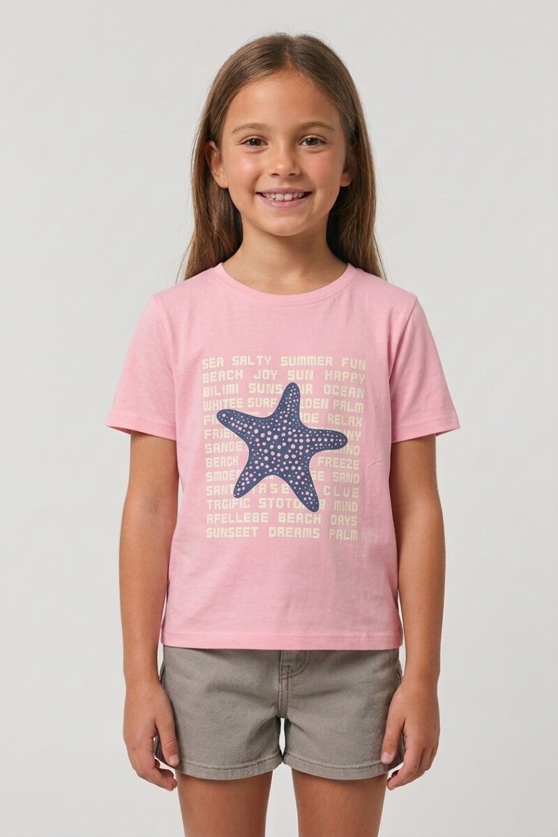 Remera m/c estampada Starfish ROSA