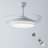 Ventilador De Techo Lámpara Led Aspas Retráctiles C/ Control Color Blanco