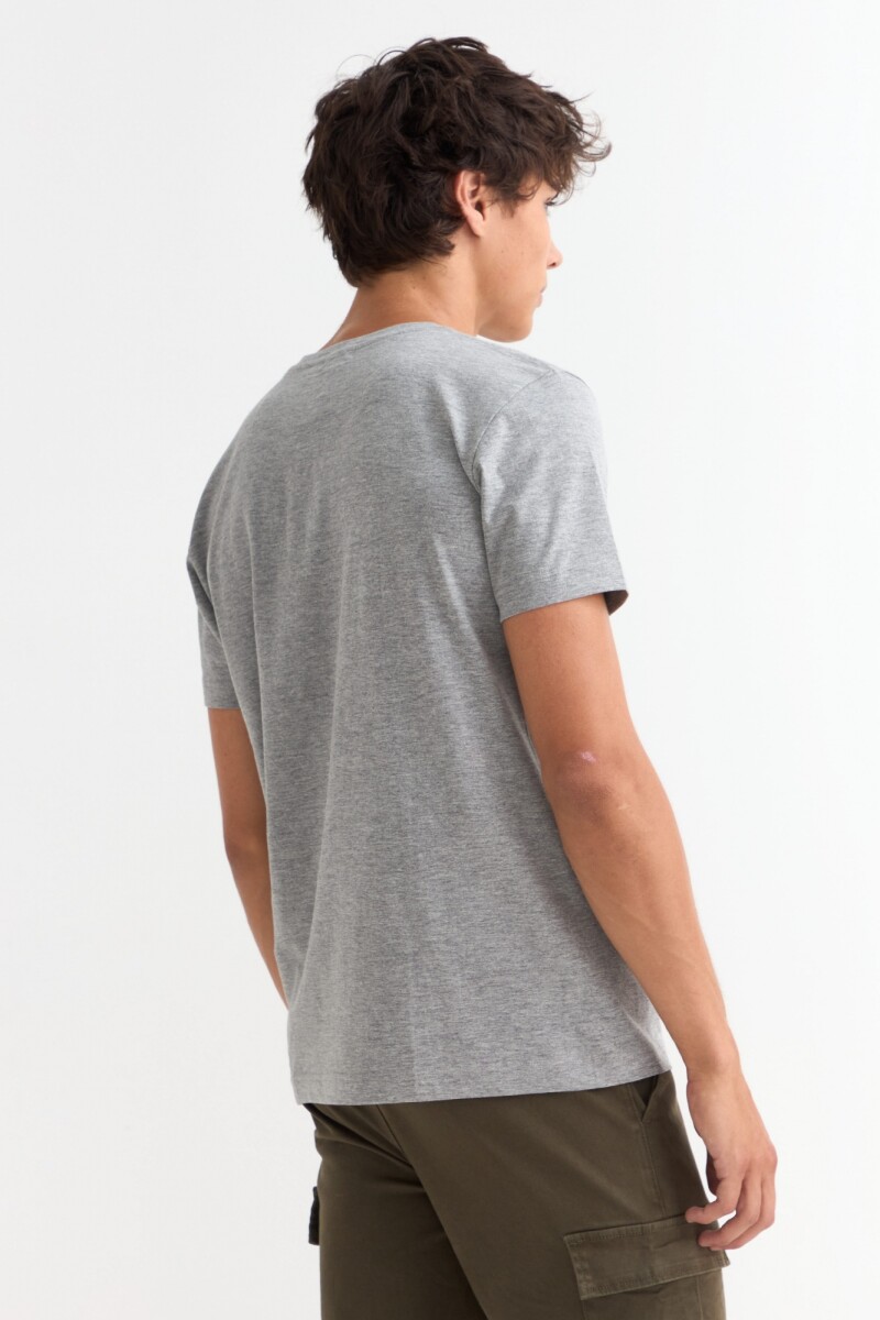 Remera básica manga corta GRIS MELANGE