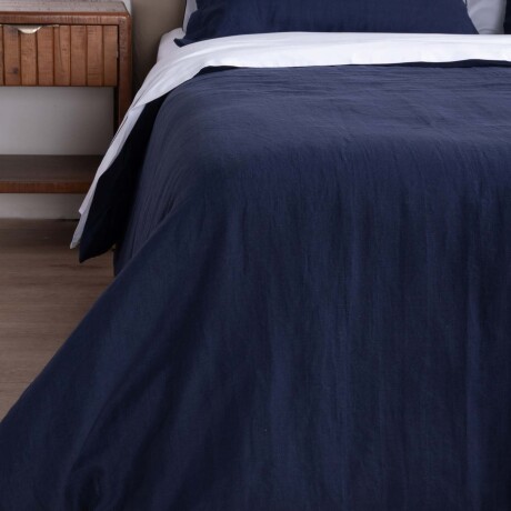 FUNDA NÓRDICA KING LINO-Y-ALGODON AZUL LINEN COTTON MARINO