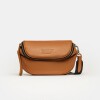 Bandolera Soft en cuero graneado Marron