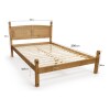 Cama 2 Plazas Corona 100% Madera Maciza Reforzada Marrón Clásico Cama 2 Plazas Corona 100% Madera Maciza Reforzada Marrón Clásico