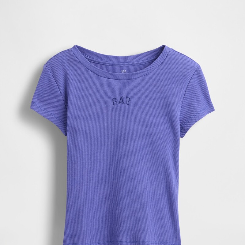 FRCH SS RIBBED TEE BLUE IRIS 2