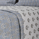 Cubrecama Bea Block Print Celeste King - Super King