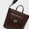 Shopper The Circle en cuero liso Chocolate